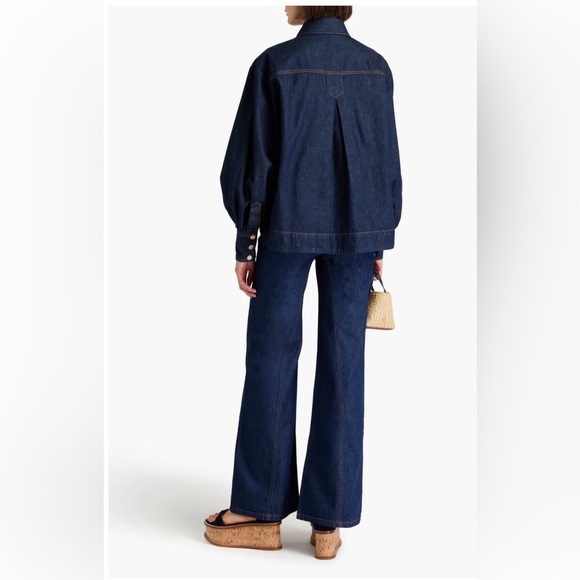 Zimmermann Dark Blue Appliquéd Denim Shirt - Picture 3 of 7